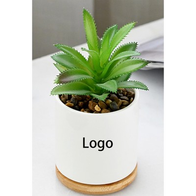 Ceramic White Round Planter