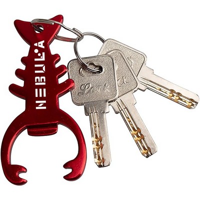 Aluminum Lobster Bottle Opener Keychain