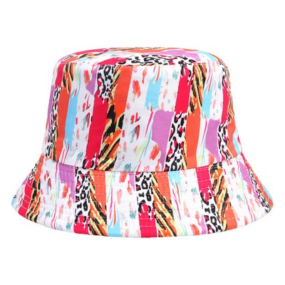 #4 Geometric Tie-dye Flower Pattern Basin Cap Bucket Hat