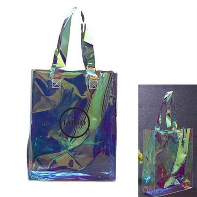 Custom Laser Holographic Transparent Tote Shopping Bag