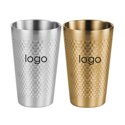 Diamond Hammered Double Stainless Steel Beer Mug