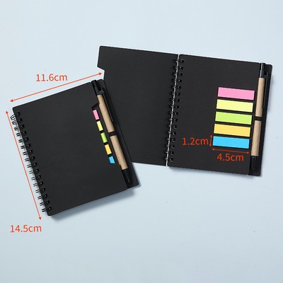 Spiral Notebook with Sticky Flags and Pen