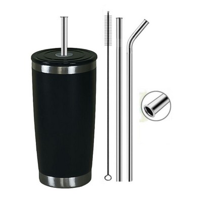 20 oz. Stainless Steel Tumbler with Straw