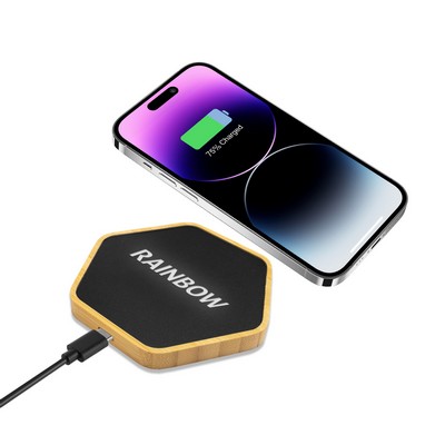 LED Light Bamboo Wireless Charger