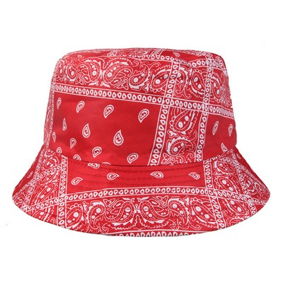 #60 Retro Flower Printed Bucket Hat Free Style Foldable Basin Hat