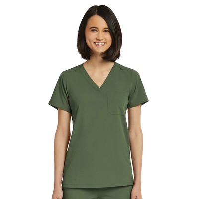 ScrubJoy Originals - Women's Fitted One-Pocket V-Neck Scrub Top