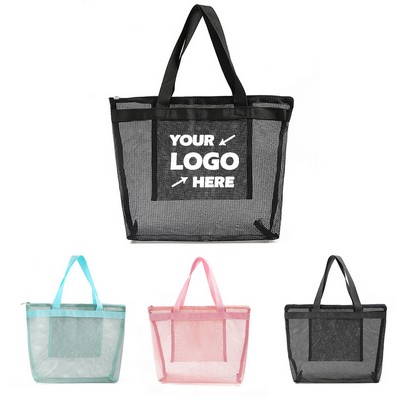 Mesh Beach Bag with Inner Pocket