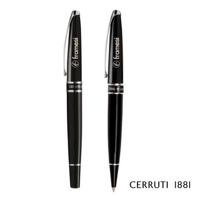 Cerruti 1881® Silver Clip Ballpoint Pen & Rollerball Pen Gift Set - Grey