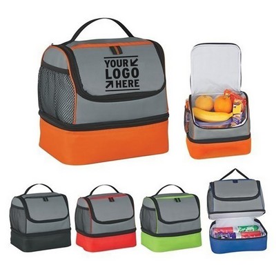 Double Compartment Insulated Lunch Tote