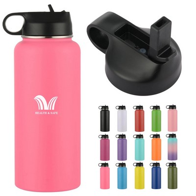 Sports Water Bottle With Carabiner Straw Lid