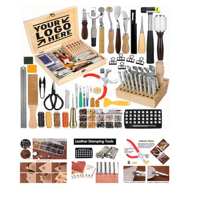 424-Piece Leather Crafting Tools Set with Instructions