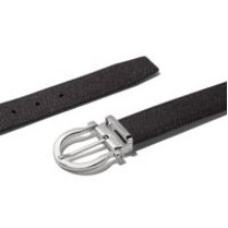 Salvatore Ferragamo Reversible/Adjustable Gancini Belt (Black/Hickory Brown)