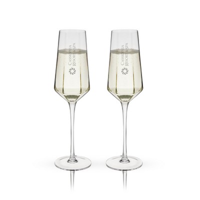 Seneca Crystal Champagne Flutes by Viski® ( Set of 2)