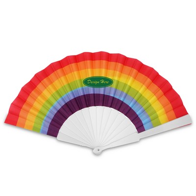 Vibrant Rainbow Hand Fan