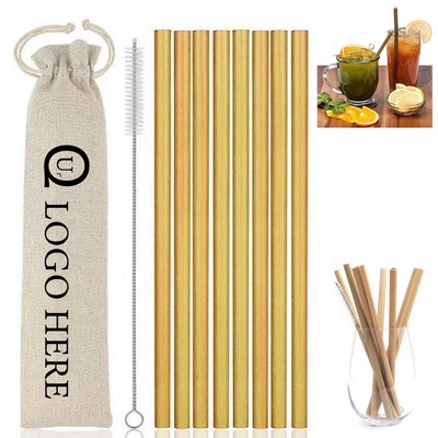 7.87Inch Bamboo Straw Pack Of 10