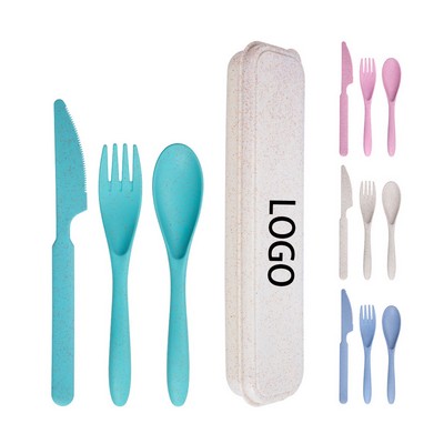 Wheat Straw Knife Fork Spoons Tableware