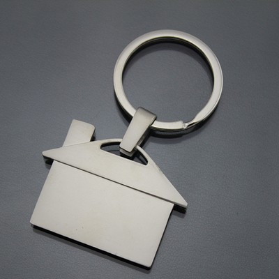 House-Shaped Metal Keychain