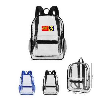 Clear PVC Water-Resistant Stadium Backpack