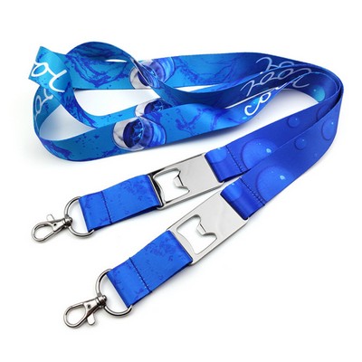 Dye Sublimation Lanyard With Metal Bottle Opener