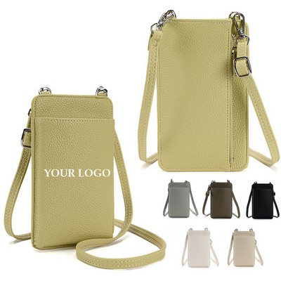 Pu Leather Id Card Wallet Crossbody Sling Bag