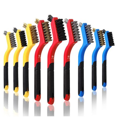 3PCS Nylon/Brass/Stainless Steel Bristles with Handle