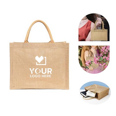 Stylish Rope Handle Jute Tote Bags