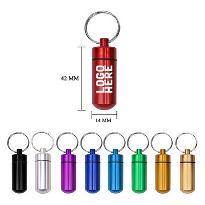 Metal Pill Case Keychain