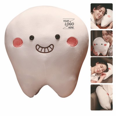 Tooth Shaped Plush Throw Pillow