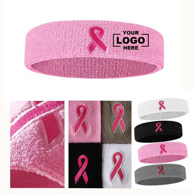 Pink Ribbon Breast Cancer Awareness Headband