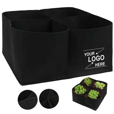 4 Grids Felt Grow Bag Planter Vegetable Flowers Gardening