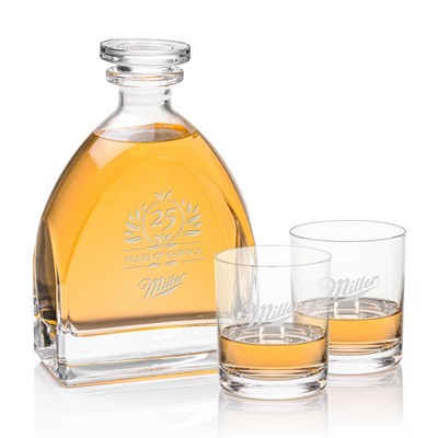 Dutton Decanter & 2 On-the-Rocks