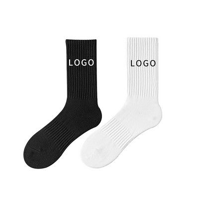 Leisure Solid Color Sports Towel Socks