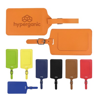 Flip Open PU Leather Luggage Tag