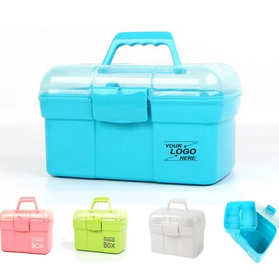 11 Inch Plastic Storage Box with Removable Tray