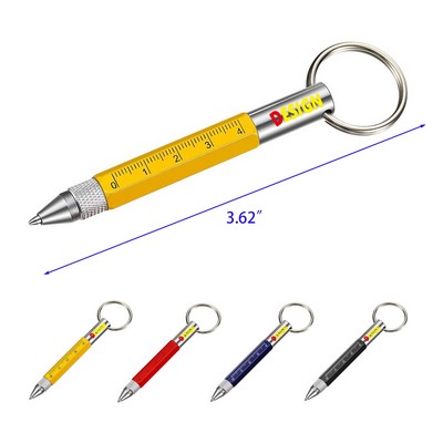 6 in 1 Multitool Tech Tool Pen Key Ring Screwdriver Pen with Rulerl