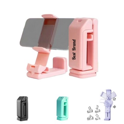 Foldable Airplane Travel Phone Holder with Multi-Directional 360 Degree Rotation