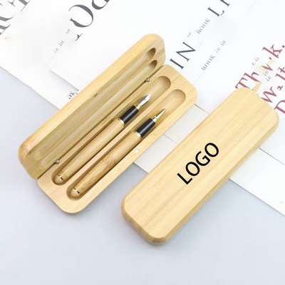 Eco-Friendly Bamboo Wood Pen & Case Executive Gift Set