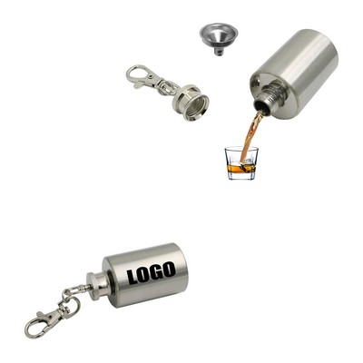 Bottle Shape 1 Oz Stainless Flask With Key Chain