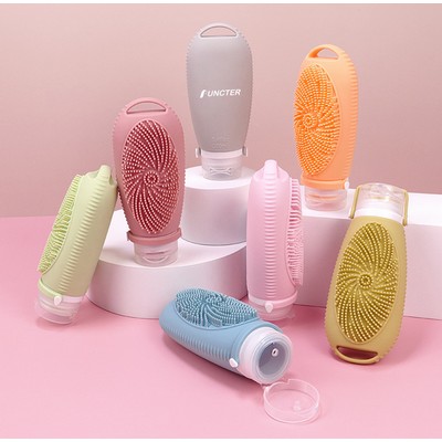 Silicone Toiletry Bottles with Body Wash & Massage Function