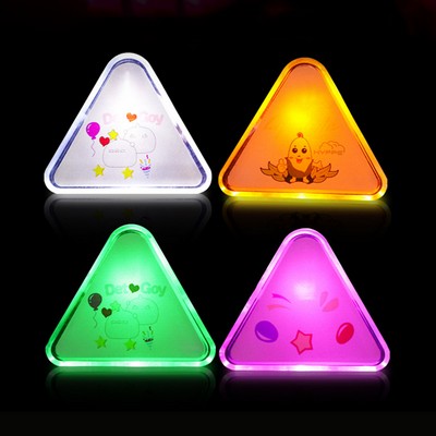 Custom Triangle Shape LED Acrylic Flashing Badge