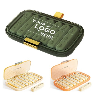 21-Compartment Portable Pill Organizer