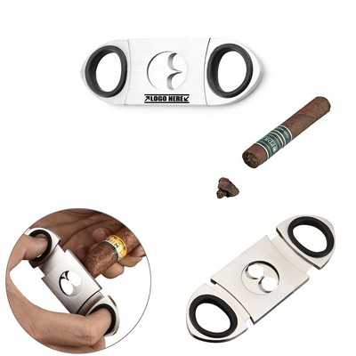 Elegant Black Ring Cigar Cutter with Double Sharp Blades