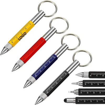 6 in 1 Multitool Tech Tool Pen with Key Ring