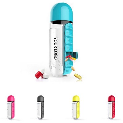 Water Bottle W/ 7-Day Pill Box