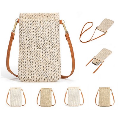 Straw Beach Phone Purse Bag