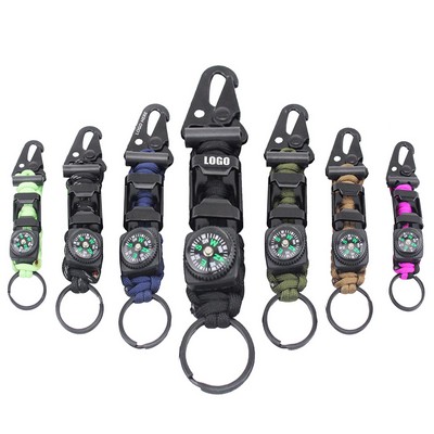 Durable Rope Key Chain with Flint for Essential Outdoor