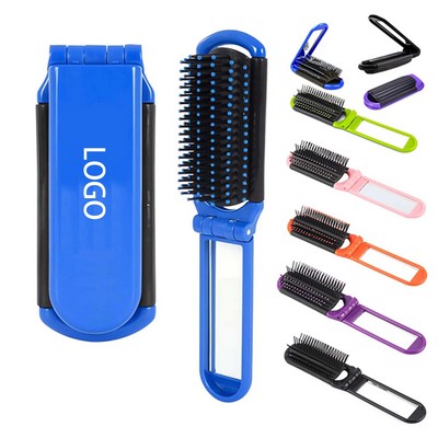 Portable Mini Folding Mirror Comb