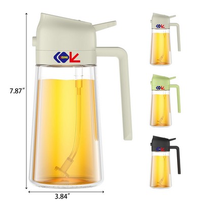 2 in 1 Olive Oil Dispenser Bottle 17oz Glass Oil Dispenser Bottle Oil Spray Bottle Oil Sprayer