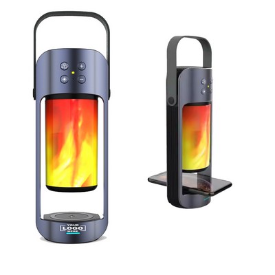 Wireless Speaker Flame Lamp with Wireless Charging