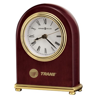 Howard Miller Gloss Rosewood Arch Clock w/ Brass Feet